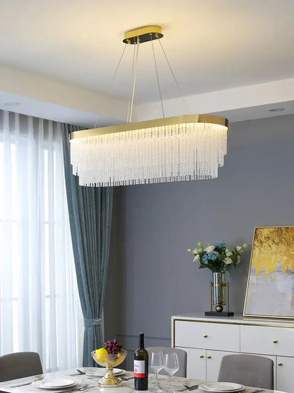 Modern gold crystal ceiling chandelier dining room pendant light