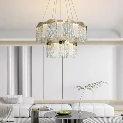 Modern gold crystal ceiling chandelier for dining room