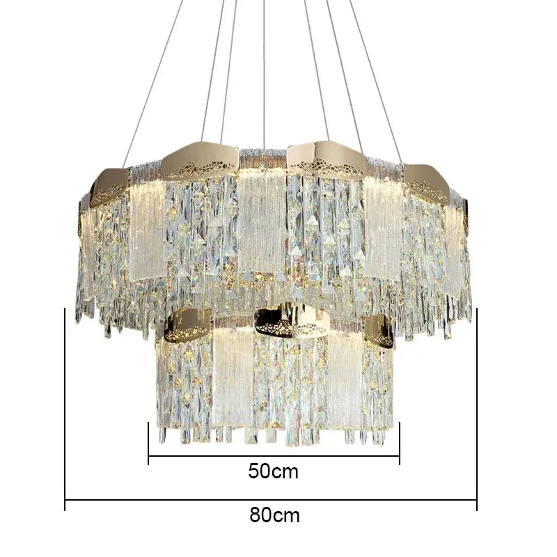 Modern gold crystal ceiling chandelier for dining room