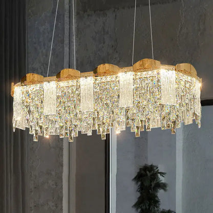 Modern gold crystal ceiling chandelier for dining room