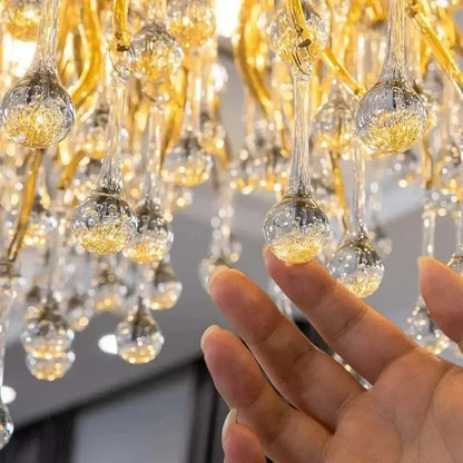 Modern gold crystal ceiling chandelier living room branch design