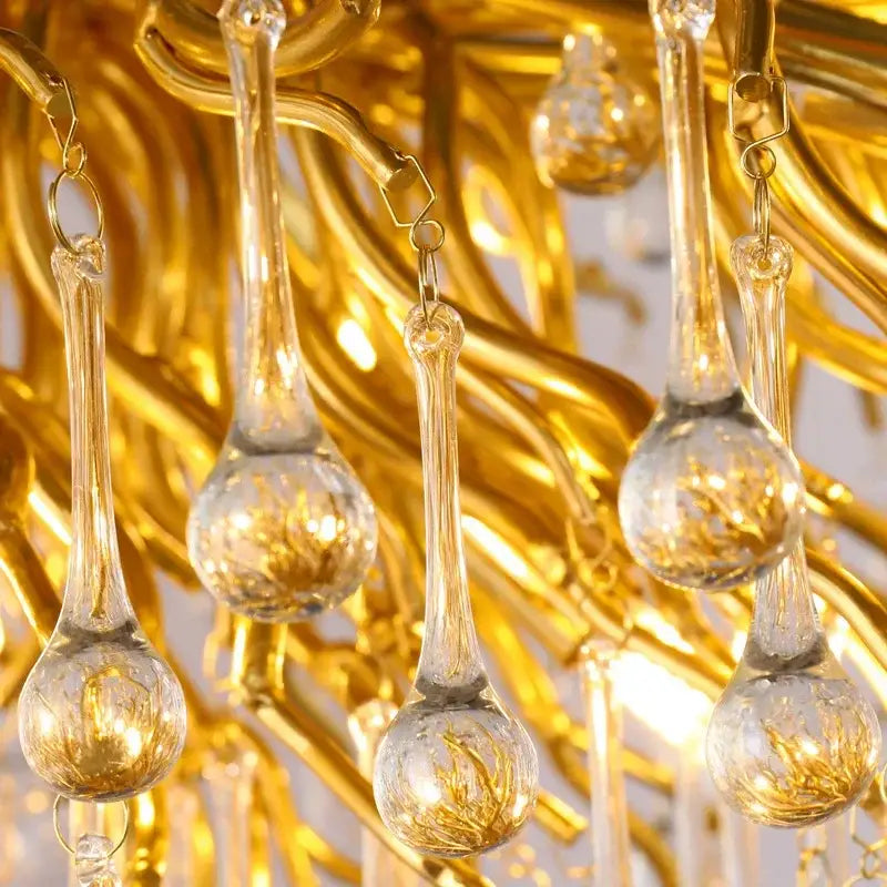 Modern gold crystal ceiling chandelier living room branch design