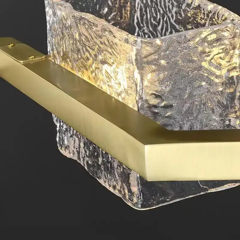 Modern gold crystal ceiling chandelier living room glass pendant light