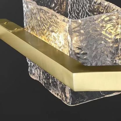 Modern gold crystal ceiling chandelier living room glass pendant light