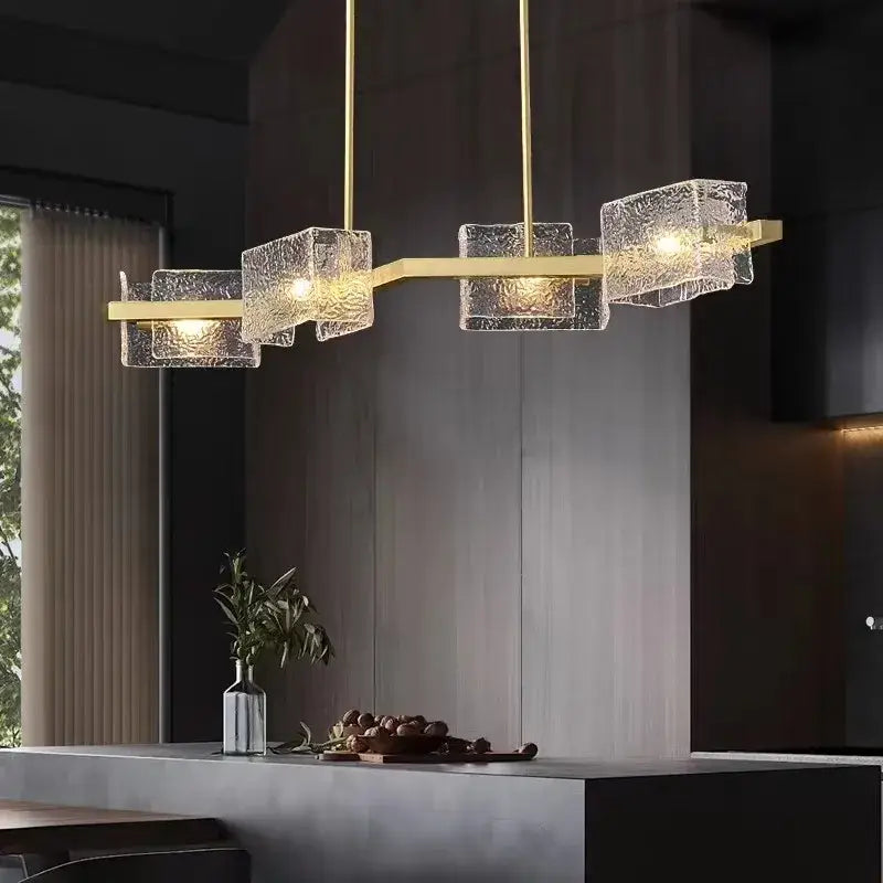 Modern gold crystal ceiling chandelier living room glass pendant light