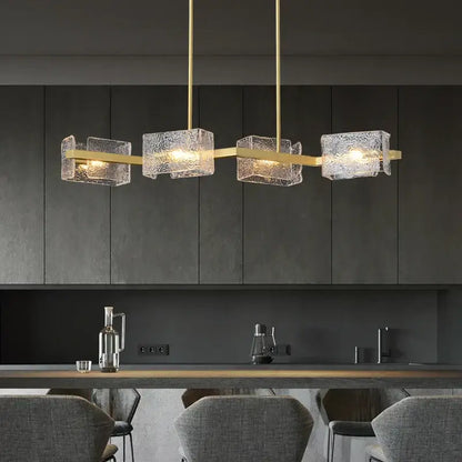 Modern gold crystal ceiling chandelier living room glass pendant light