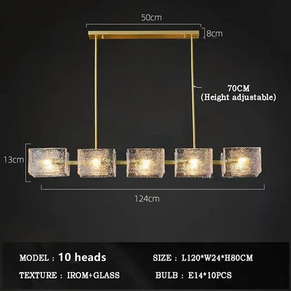 Modern gold crystal ceiling chandelier living room glass pendant light