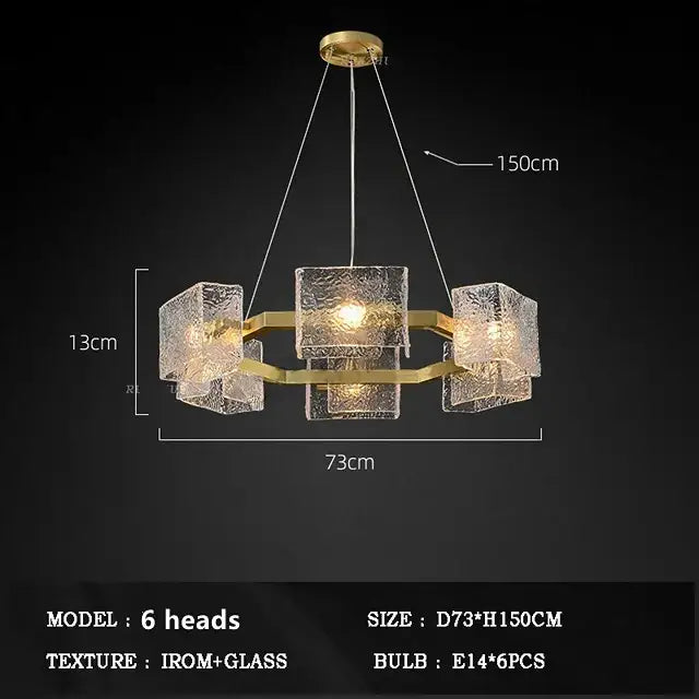 Modern gold crystal ceiling chandelier living room glass pendant light