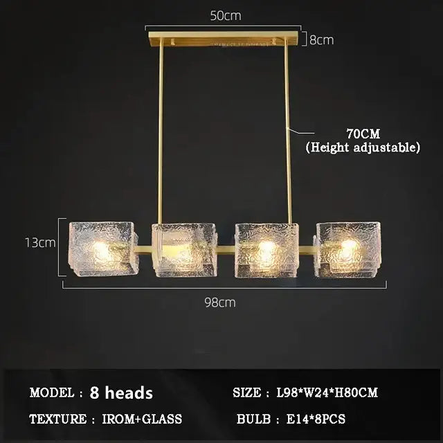 Modern gold crystal ceiling chandelier living room glass pendant light
