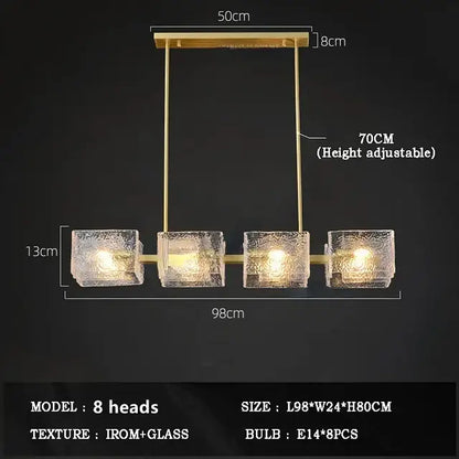 Modern gold crystal ceiling chandelier living room glass pendant light