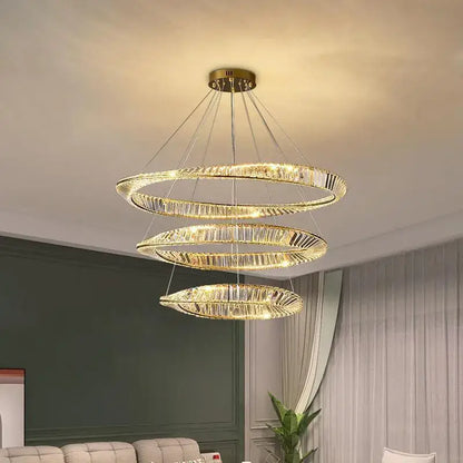 Modern gold crystal ceiling pendant light living room