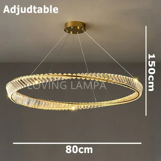 Modern gold crystal ceiling pendant light living room