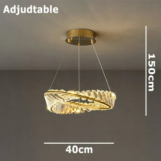 Modern gold crystal ceiling pendant light living room