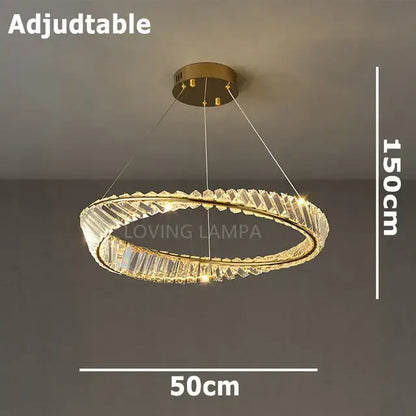 Modern gold crystal ceiling pendant light living room
