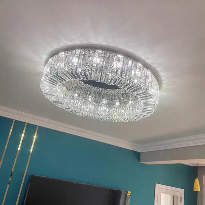 Modern gold crystal chandelier – dining room ceiling light