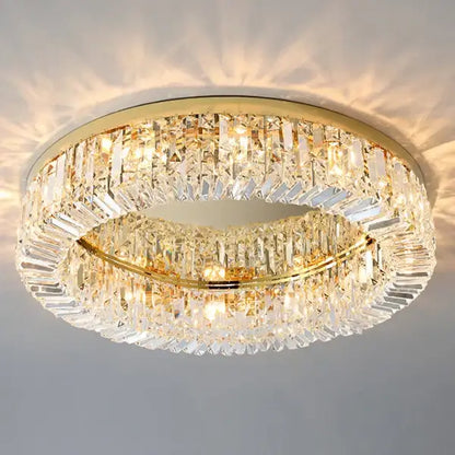 Modern gold crystal chandelier – dining room ceiling light