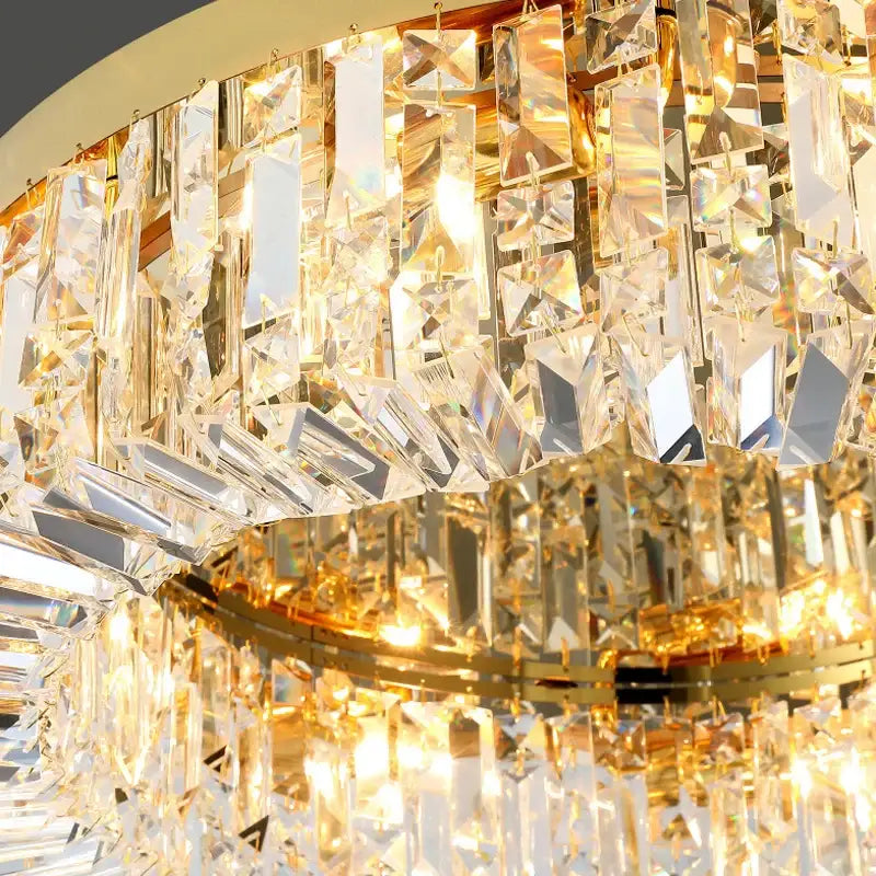 Modern gold crystal chandelier – dining room ceiling light