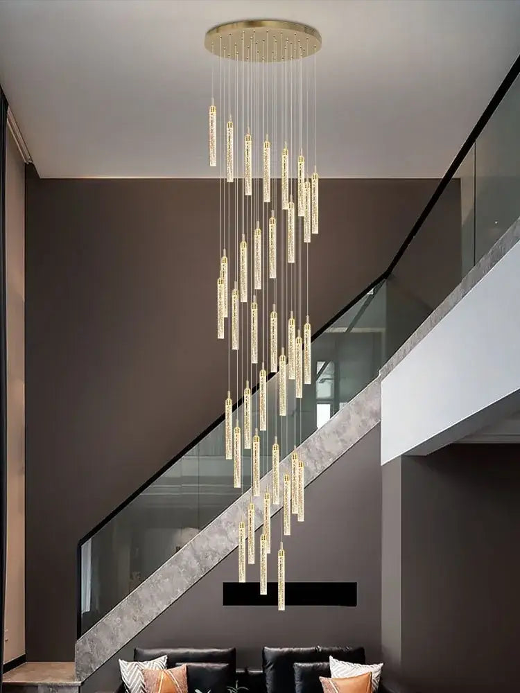 Modern gold crystal chandelier dining room luxury pendant light