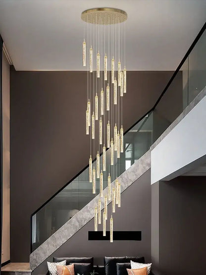 Modern gold crystal chandelier dining room luxury pendant light