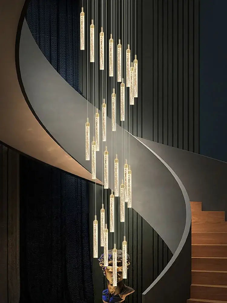 Modern gold crystal chandelier dining room luxury pendant light