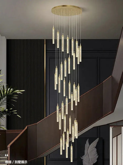 Modern gold crystal chandelier dining room luxury pendant light