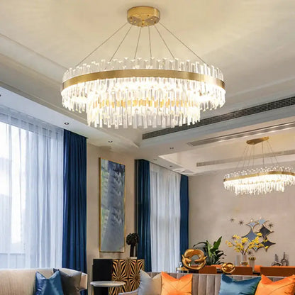 Modern gold crystal chandelier lighting fixture for dining room