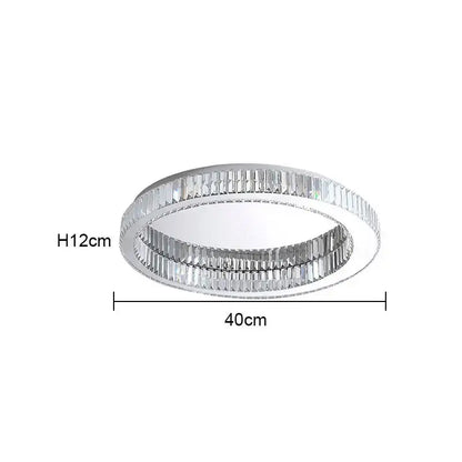 Modern gold crystal circle chandelier living room led ceiling lamp