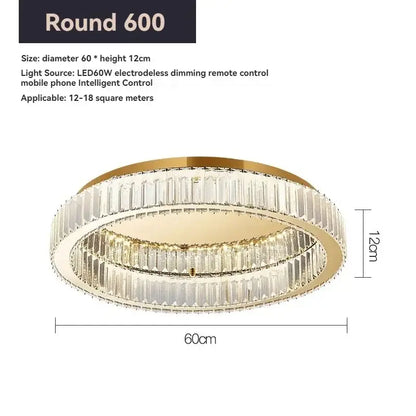 Modern gold crystal circle led chandelier living room light