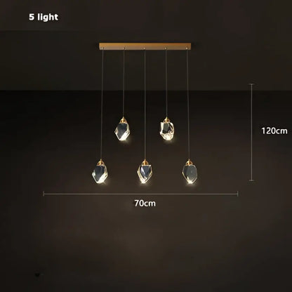 Modern gold crystal copper round chandelier dining room led light