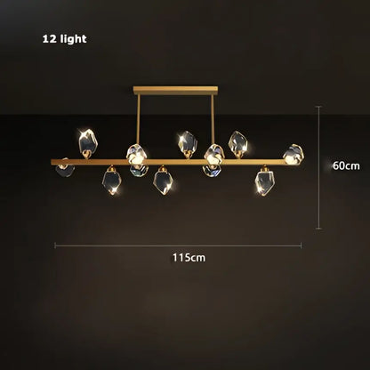 Modern gold crystal copper round chandelier dining room led light