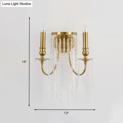 Modern gold crystal corridor wall lamp bedroom candle light