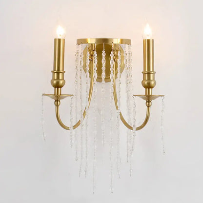 Modern gold crystal corridor wall lamp bedroom candle light