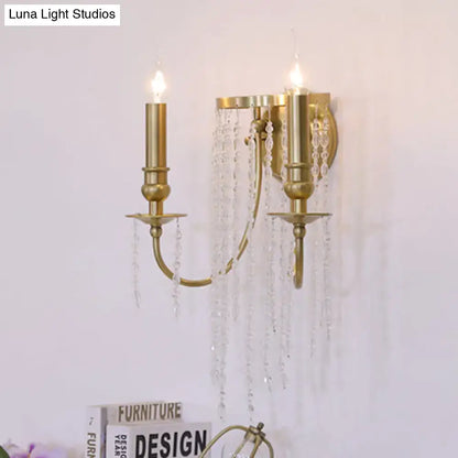 Modern gold crystal corridor wall lamp bedroom candle light
