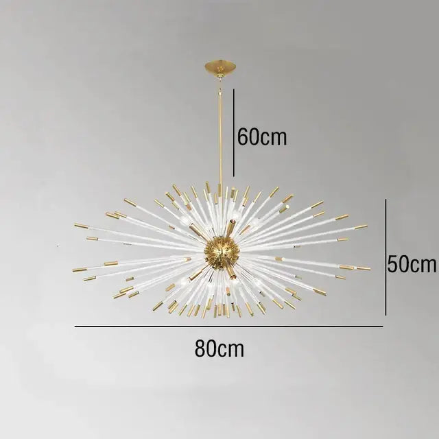 Modern gold crystal dandelion led chandelier living room light