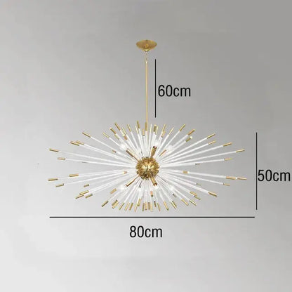 Modern gold crystal dandelion led chandelier living room light