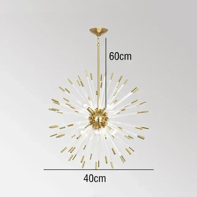 Modern gold crystal dandelion led chandelier living room light