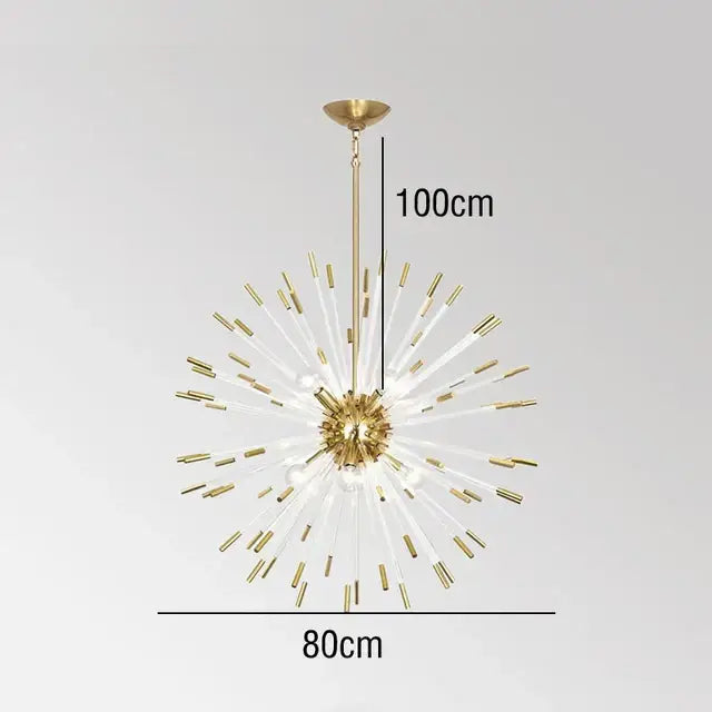 Modern gold crystal dandelion led chandelier living room light