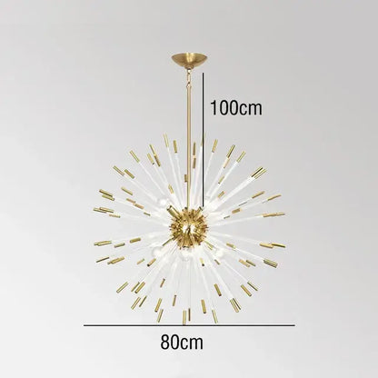 Modern gold crystal dandelion led chandelier living room light