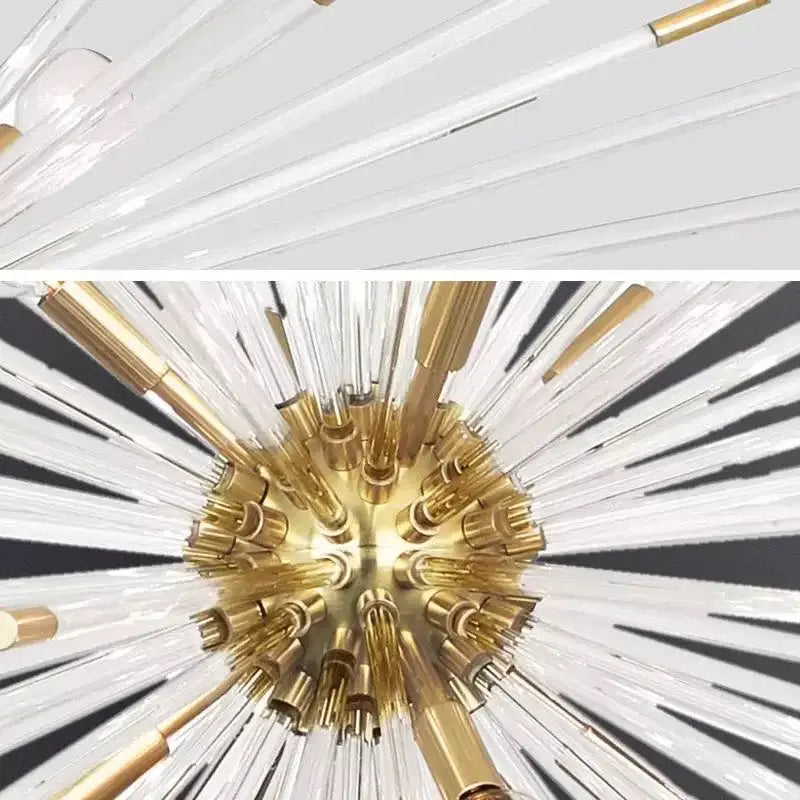 Modern gold crystal dandelion led chandelier living room light