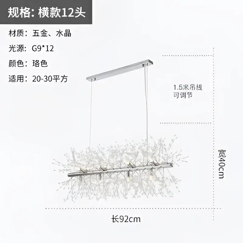 Modern gold crystal dandelion pendant light for dining room