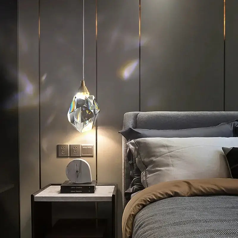 Modern gold crystal dining chandeliers for bedroom and bar room