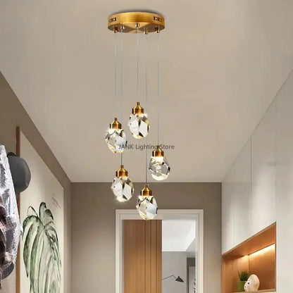 Modern gold crystal dining chandeliers for bedroom and bar room