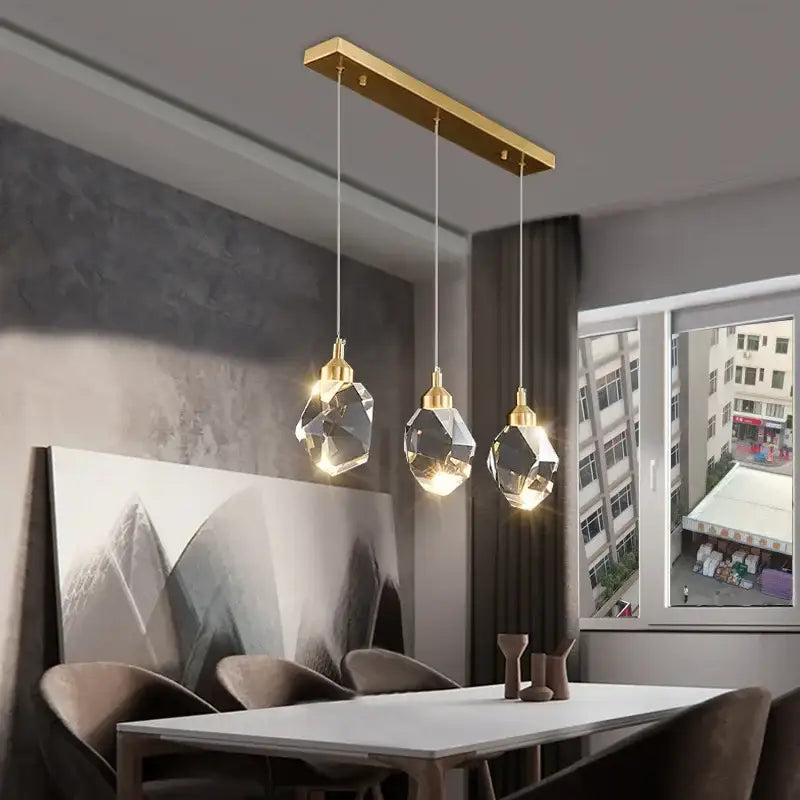 Modern gold crystal dining chandeliers for bedroom and bar room