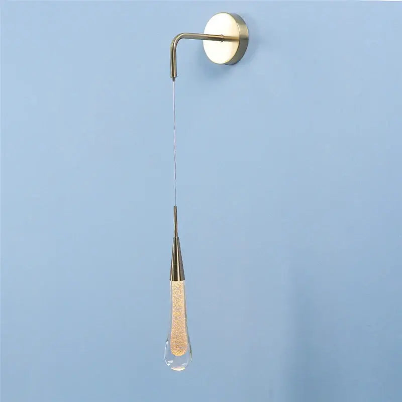 Modern gold crystal droplet wall lamp living room sconce