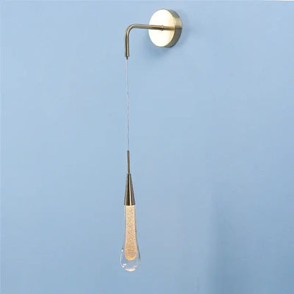 Modern gold crystal droplet wall lamp living room sconce