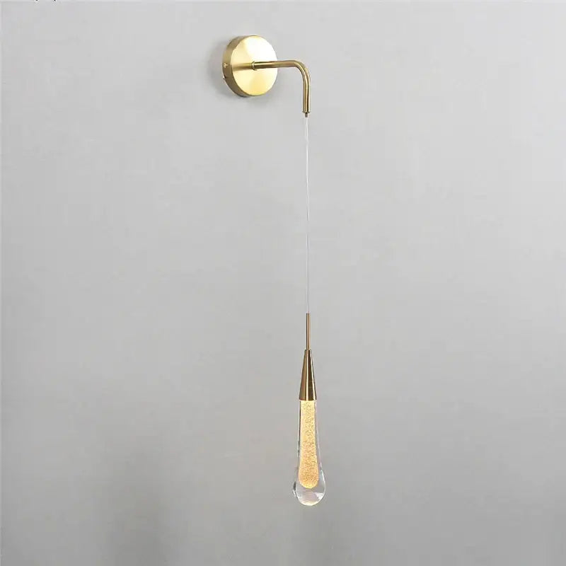 Modern gold crystal droplet wall lamp living room sconce