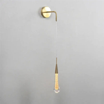 Modern gold crystal droplet wall lamp living room sconce