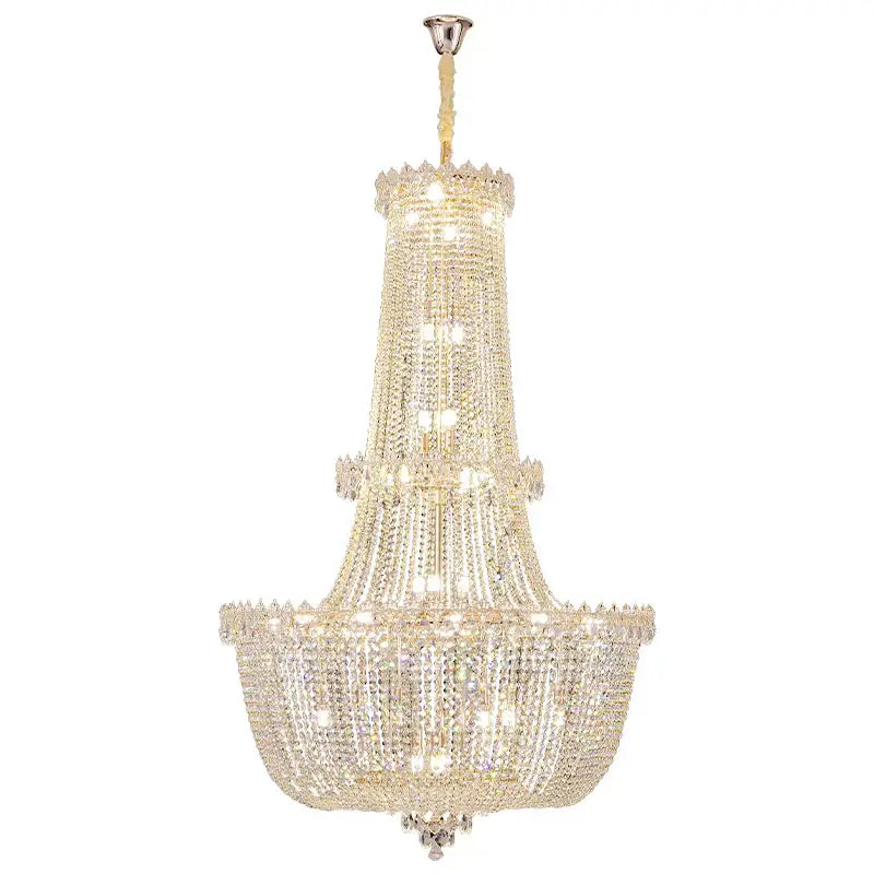 Modern gold crystal duplex chandelier for living room
