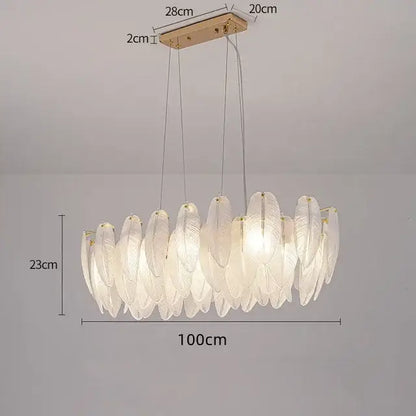 Modern gold crystal feather chandelier living room pendant light