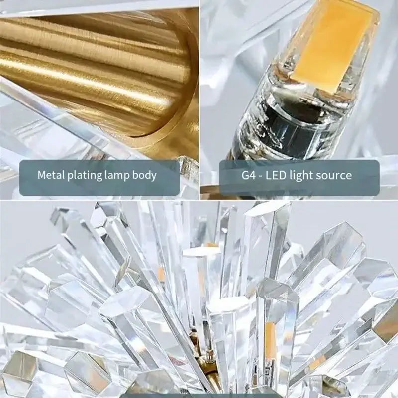 Modern gold crystal flower chandelier living room ceiling light